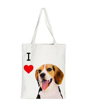 Art Canvas Bag - "I Love" Collection - Beagle