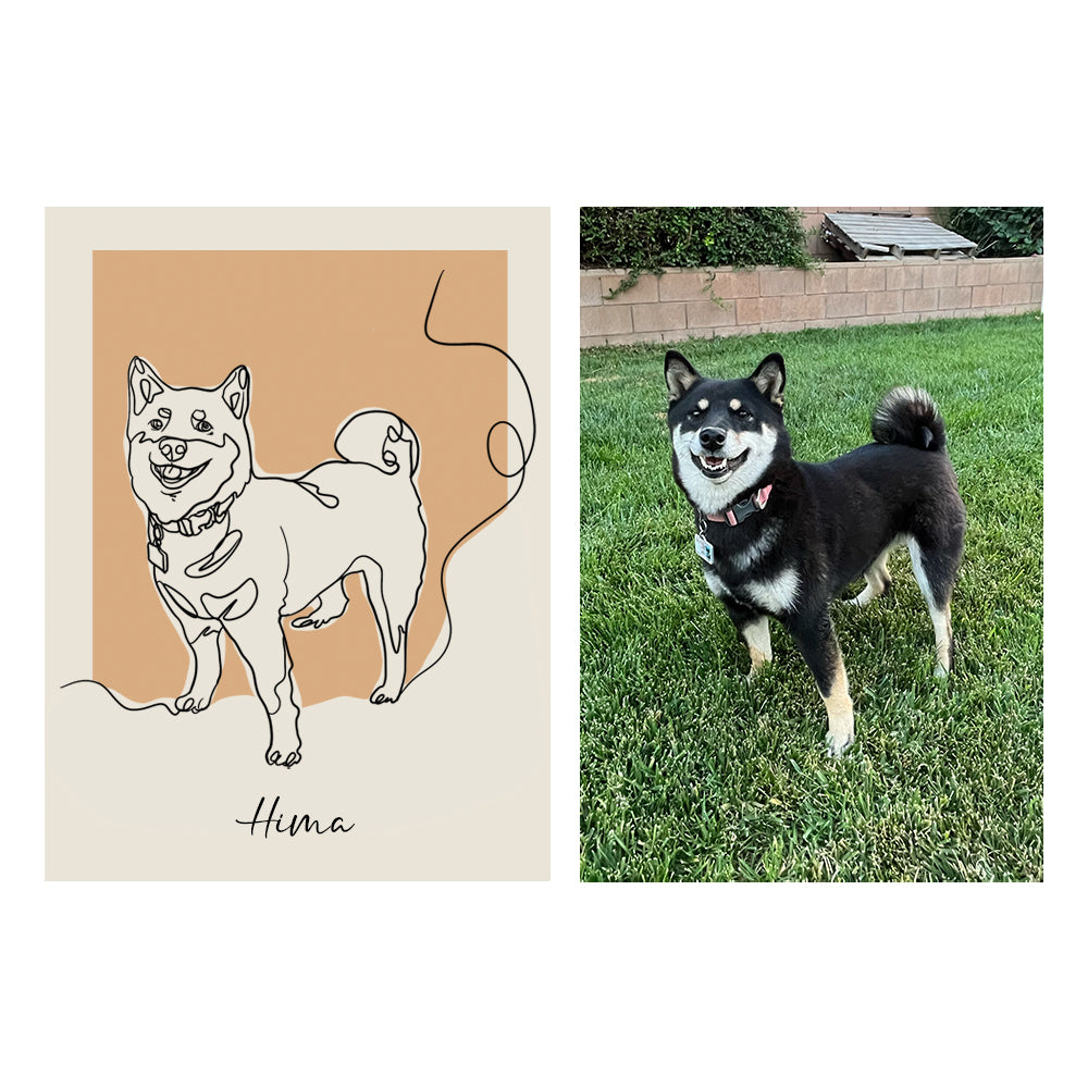 Custom fleece blanket with elegant style artwork with pet reference photo