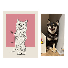 Custom elegant style artwork next to pet