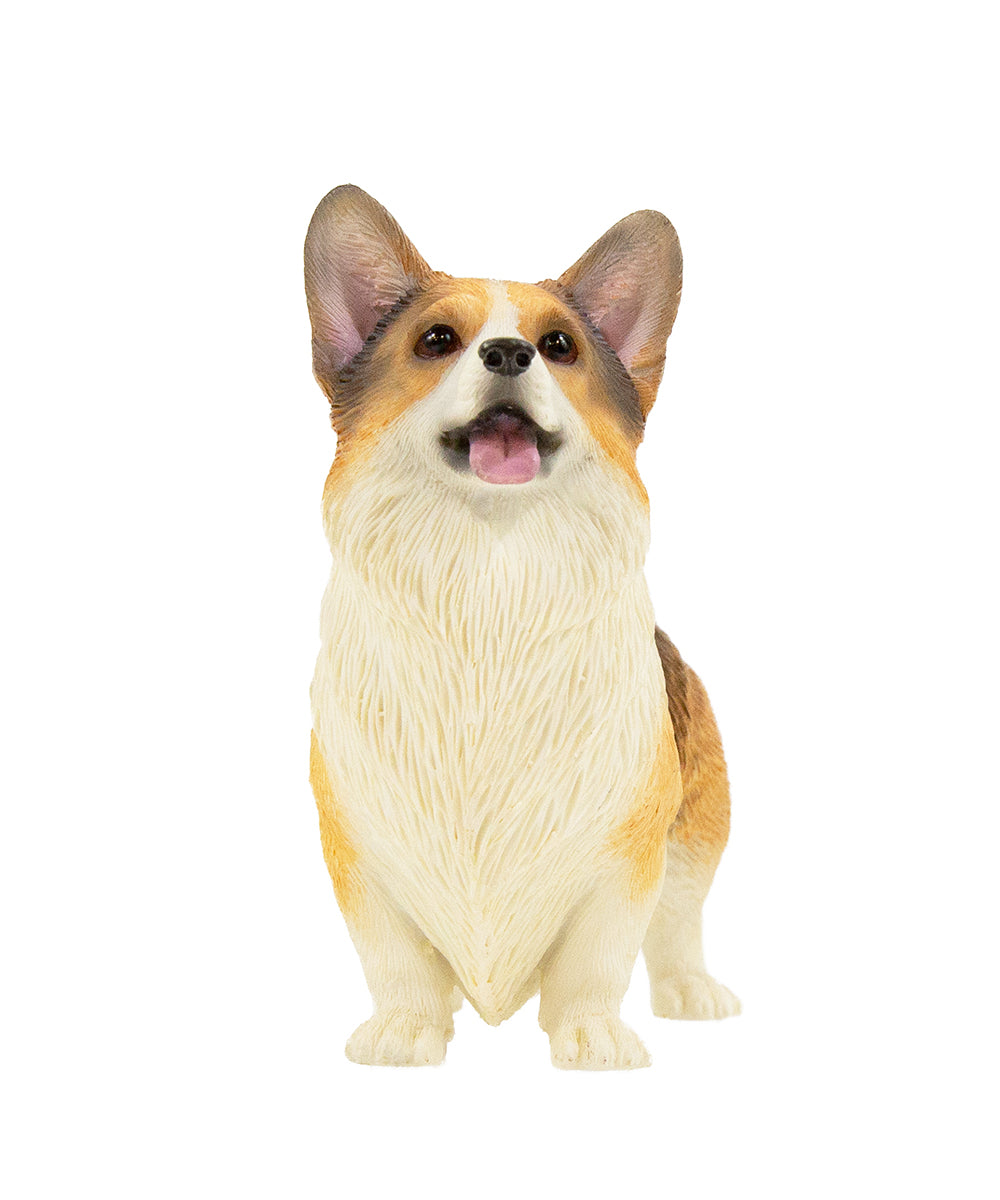 Handmade Custom Corgi Statue 1:6 front view