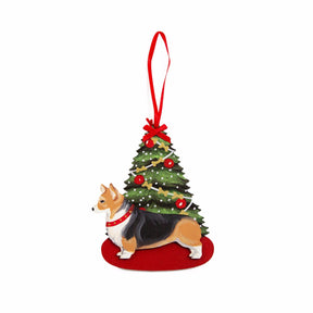 Christmas Holiday Pine Tree Dog Breed Ornament BY Dandy Design - NAYOTHECORGI