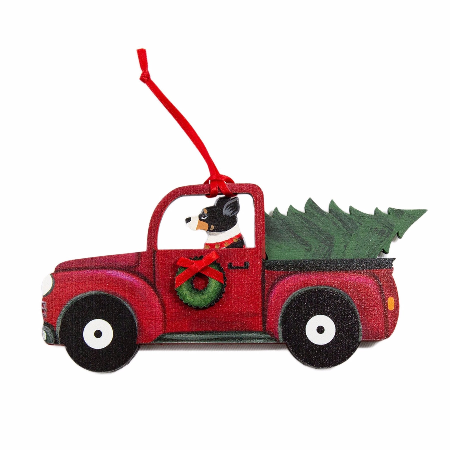 Holiday Red Truck Dog Breed Ornament BY Dandy Design - NAYOTHECORGI