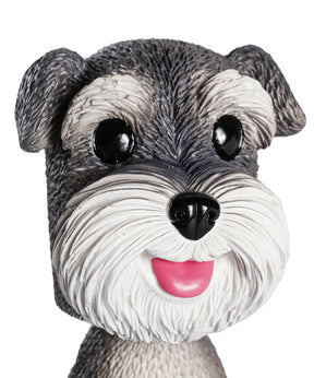 Shaking Head Puppy Car Decoration - Schnauzer close up