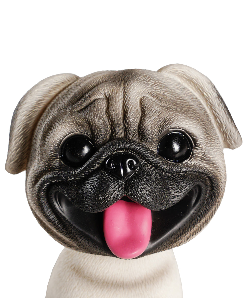 Shaking Head Puppy Car Decoration - Pug close up