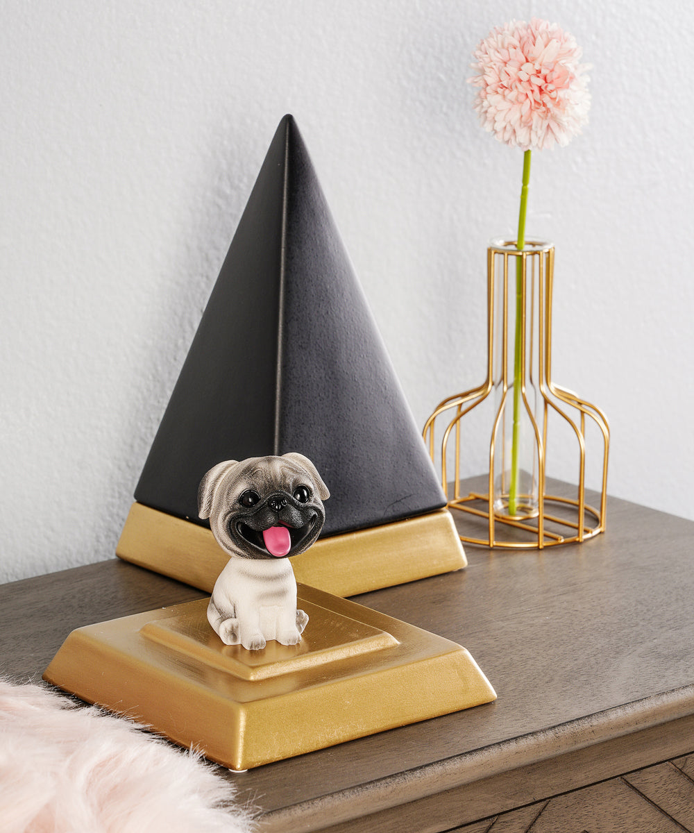 Shaking Head Puppy Car Decoration - Pug  on table