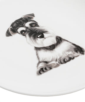 Pet Portrait Porcelain Middle Print 6" Plate - Schnauzer