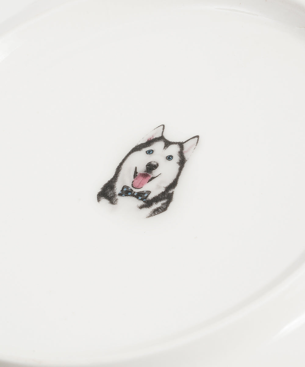 Pet Portrait Porcelain Square Plate - Husky