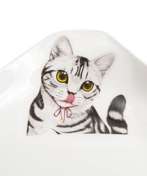 Pet Portrait Porcelain Square Plate - American Shorthair