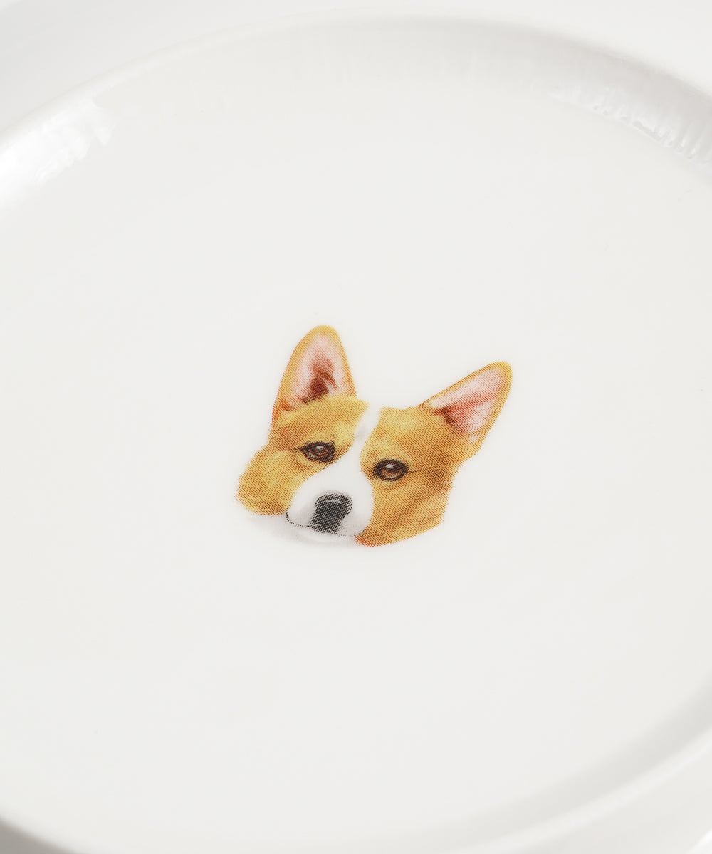 Pet Portrait Porcelain Square Plate - Corgi