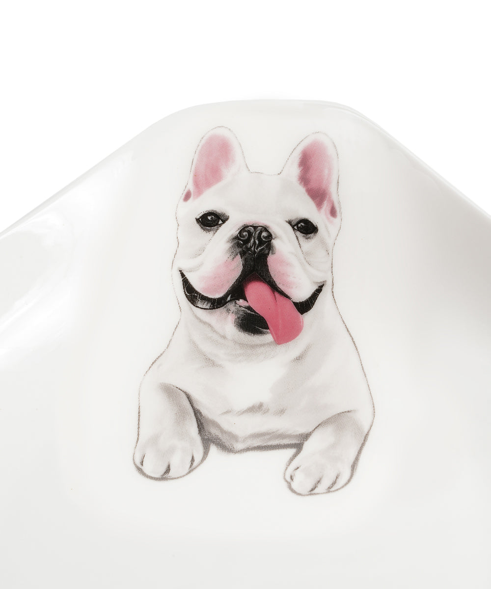 Pet Portrait Porcelain Square Plate - French Bulldog
