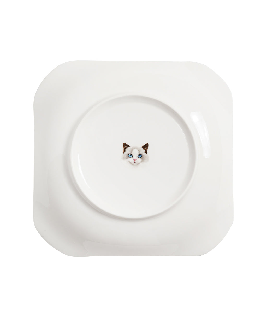 Pet Portrait Porcelain Square Plate - Ragdoll