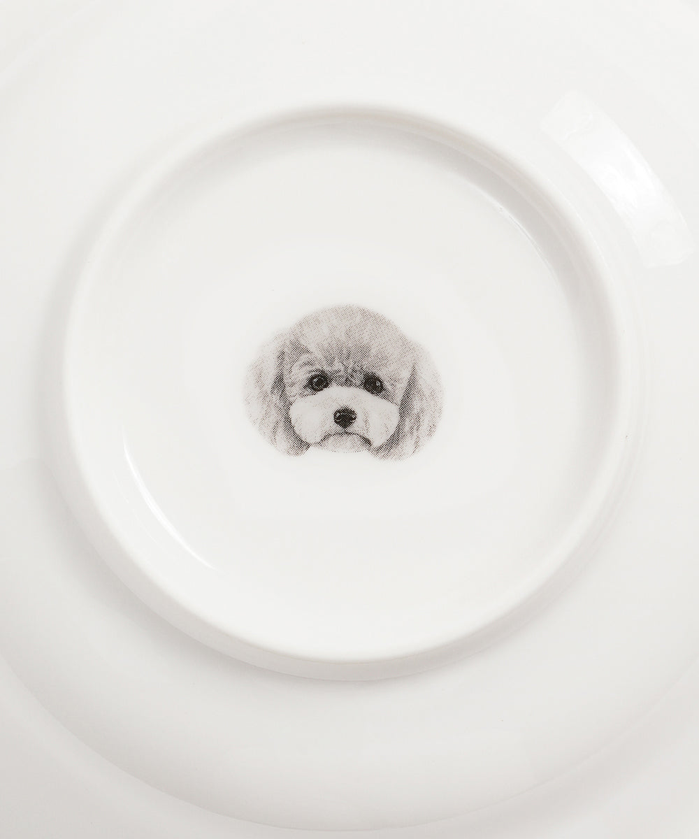 Pet Portrait Porcelain All Purpose Bowl - Poodle(Grey)