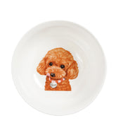 Pet Portrait Porcelain All Purpose Bowl - Poodle(Red)
