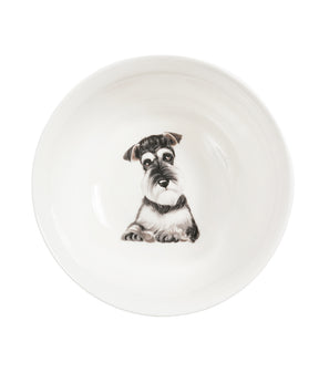Pet Portrait Porcelain All Purpose Bowl - Schnauzer