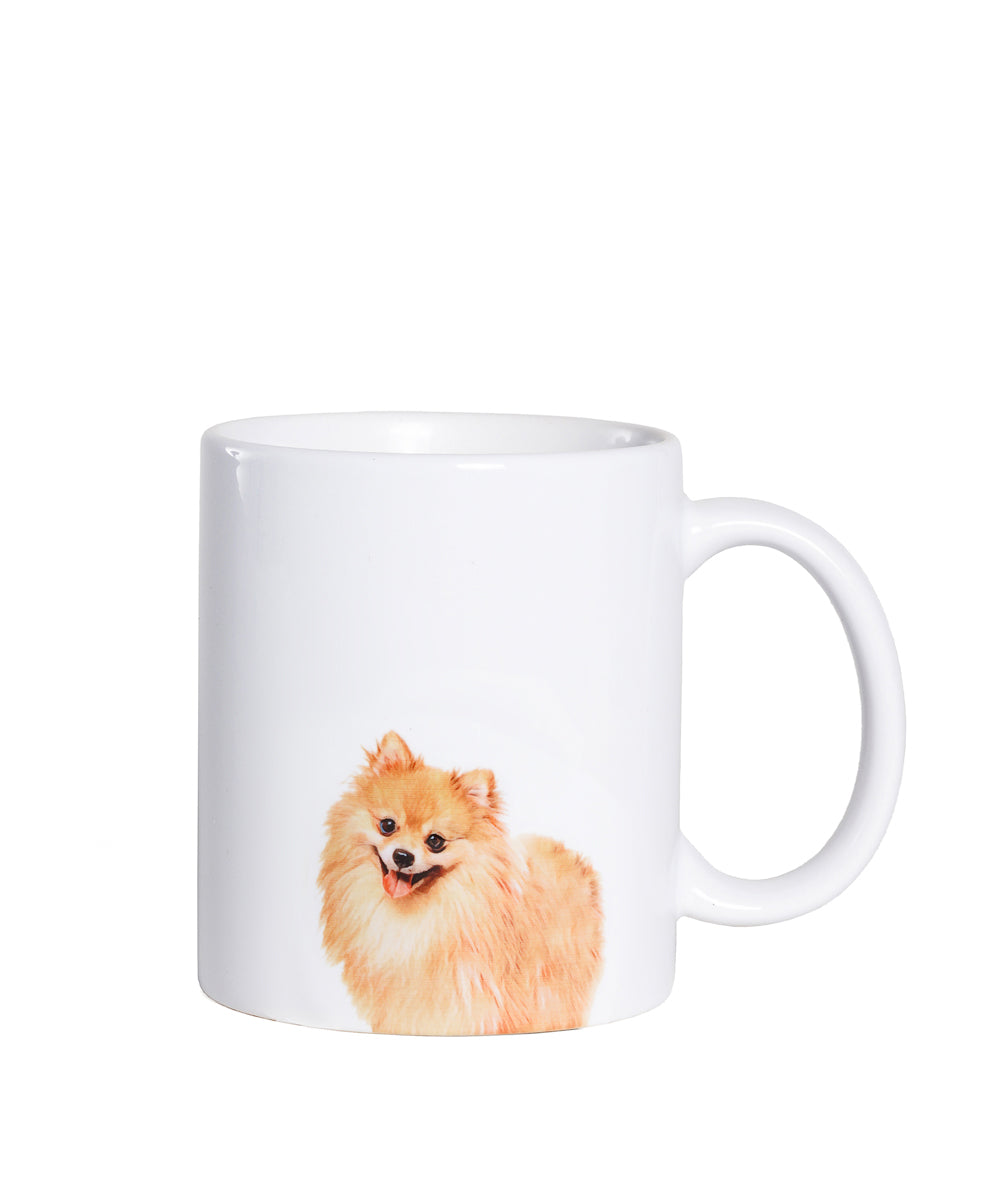 Pet Portrait Mug - "I Love" Collection - Pomeranian(Red)