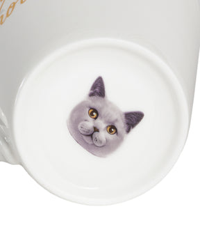 Pet Portrait Porcelain Water Cup with Lid & Spoon - Chartreux