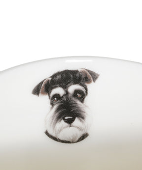 Pet Portrait Porcelain Water Cup with Lid & Spoon -Schnauzer