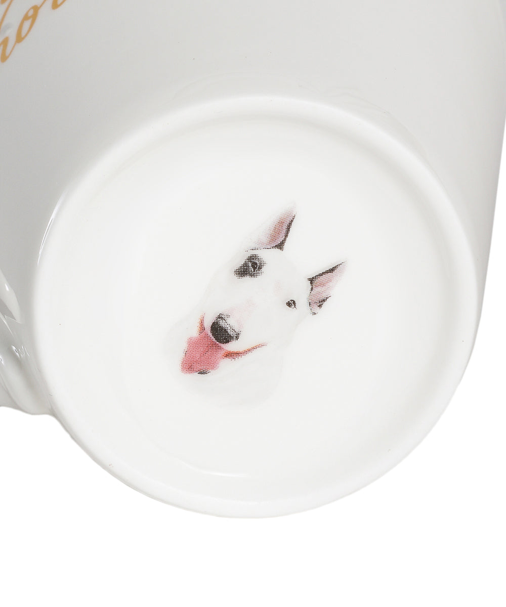 Pet Portrait Porcelain Water Cup with Lid & Spoon - Bull Terrier