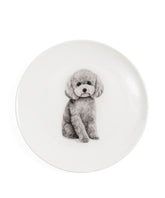 Pet Portrait Porcelain Middle Print 6" Plate - Poodle(Grey)
