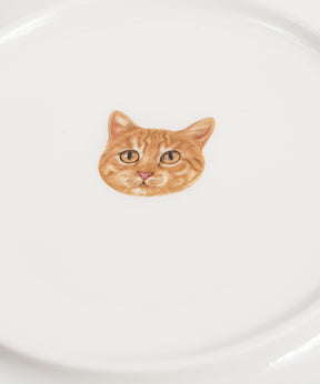Pet Portrait Porcelain Middle Print 8" Plate Set - Orange Tabby