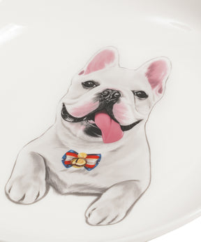 Pet Portrait Porcelain Middle Print 8" Plate Set - French Bulldog