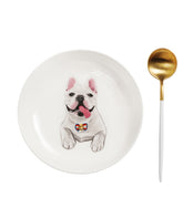 Pet Portrait Porcelain Middle Print 8" Plate Set - French Bulldog