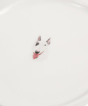 Pet Portrait Porcelain Middle Print 8" Plate Set - Bull Terrier