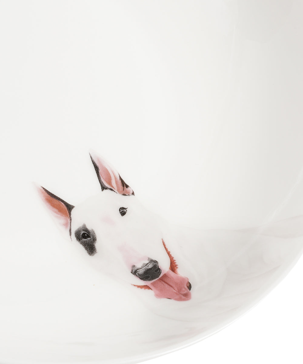 Pet Portrait Porcelain Side Print 8" Plate Set - Bull Terrier