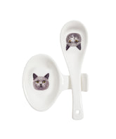 Pet Portrait Porcelain Spoon & Rest Set - Chartreux
