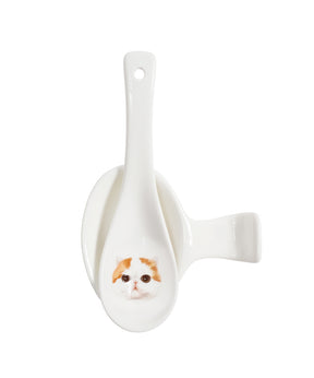 Pet Portrait Porcelain Spoon & Rest Set - Exotic Shorthair