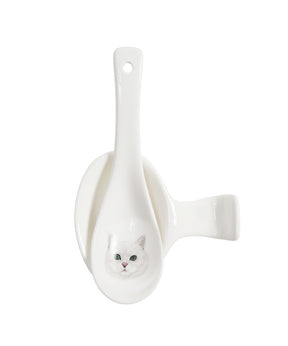 Pet Portrait Porcelain Spoon & Rest Set - British Shorthair(Silver)