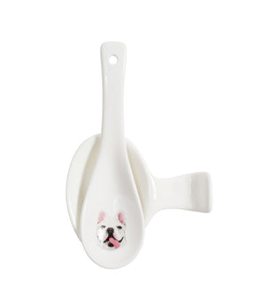 Pet Portrait Porcelain Spoon & Rest Set - French Bulldog