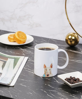 Pet Portrait Mug - "I Love" Collection - Bull Terrier on table