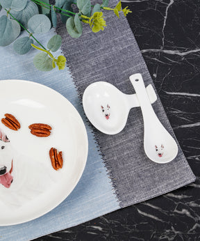 Pet Portrait Porcelain Dinnerware 11-Piece Set - Bull Terrier