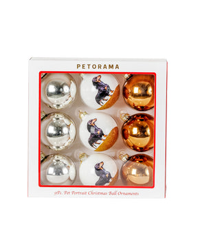 Pet Portrait 9 Pcs Christmas Ball Ornaments Set - Dachshund set