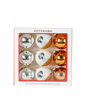 Pet Portrait 9 Pcs Christmas Ball Ornaments Set - Great Dane set