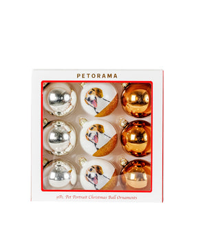 Pet Portrait 9 Pcs Christmas Ball Ornaments Set - Beagle set