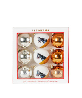 Pet Portrait 9 Pcs Christmas Ball Ornaments Set - Doberman set
