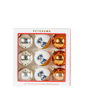 Pet Portrait 9 Pcs Christmas Ball Ornaments Set - Schnauzer set