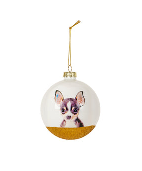Pet Portrait 9 Pcs Christmas Ball Ornaments Set - Chihuahua(Tri)