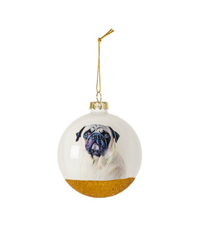 Pet Portrait 9 Pcs Christmas Ball Ornaments Set - Pug