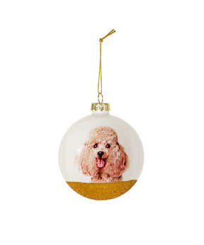 Pet Portrait 9 Pcs Christmas Ball Ornaments Set - Poodle(Red)