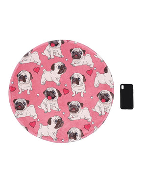 Pug Expressions Round Mat