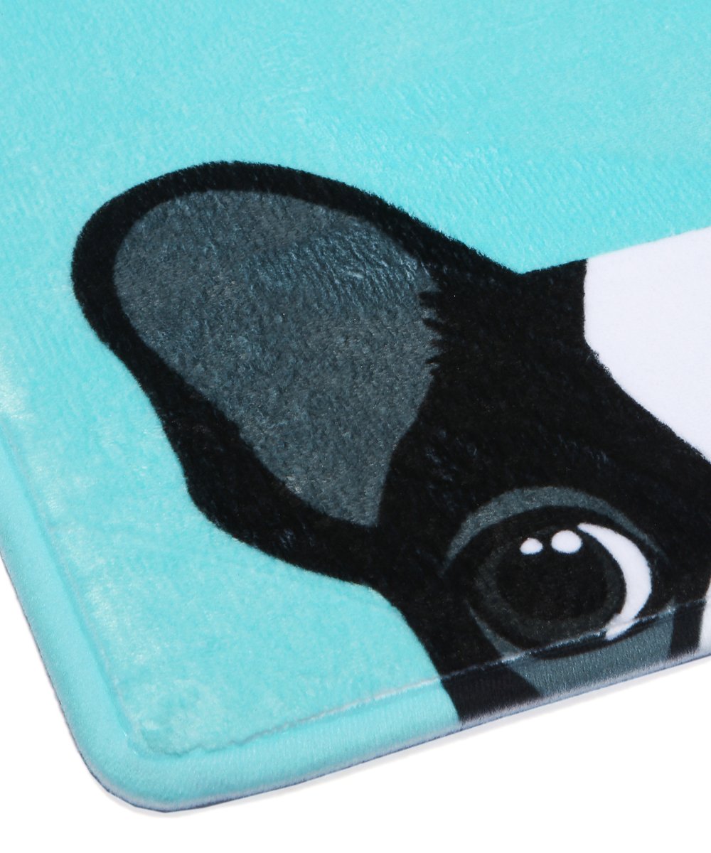French Bulldog Peeking Long Mat close up