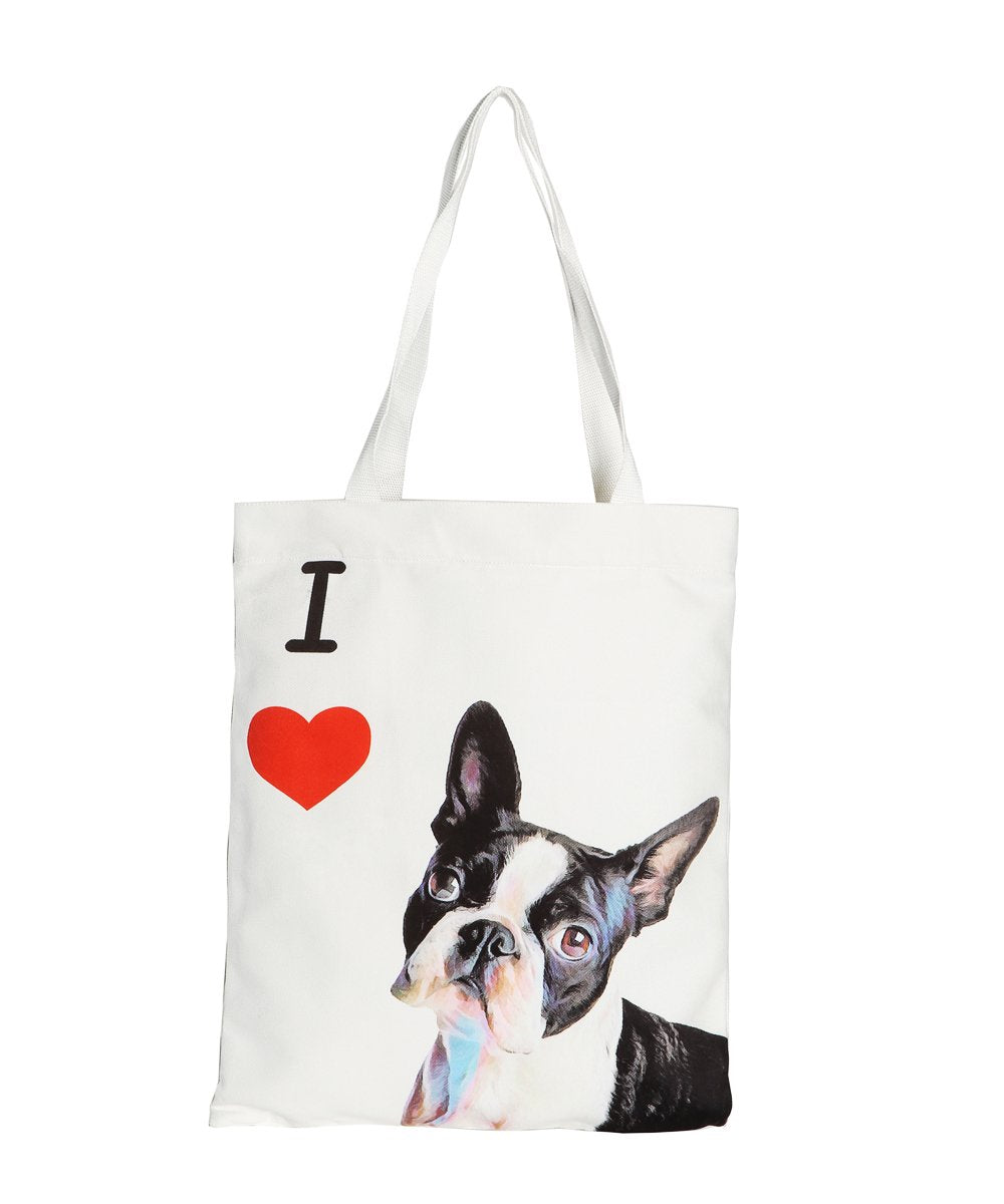 Art Canvas Bag - "I Love" Collection - Boston Terrier