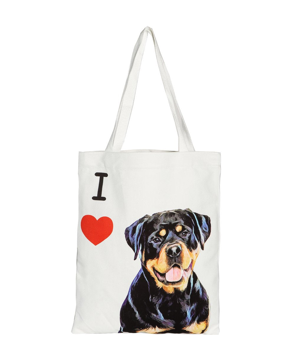 Art Canvas Bag - "I Love" Collection - Rottweiler