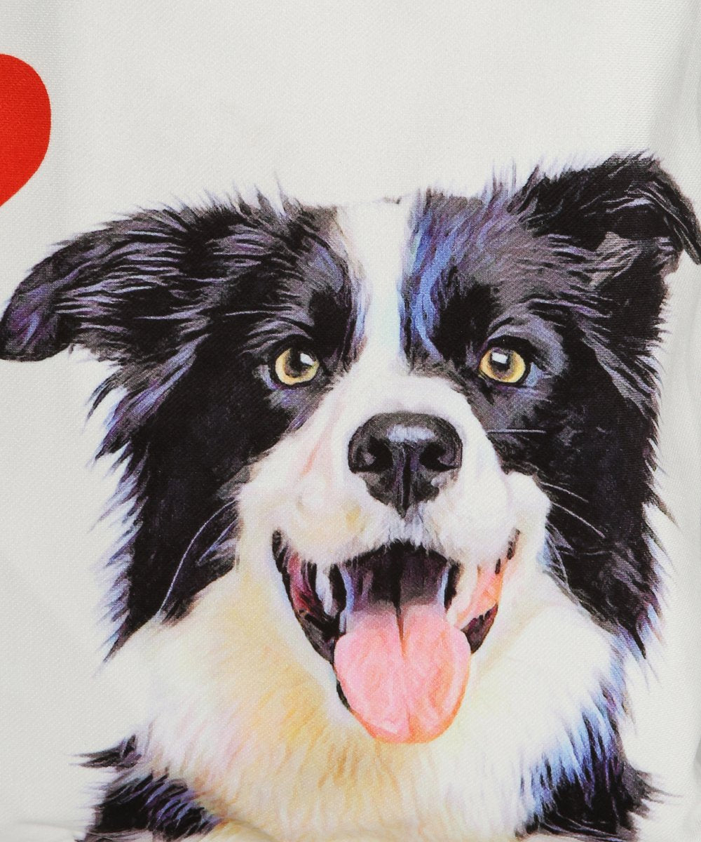 Art Canvas Bag - "I Love" Collection - Border Collie close up of artwork