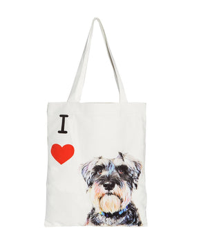 Art Canvas Bag - "I Love" Collection - Schnauzer