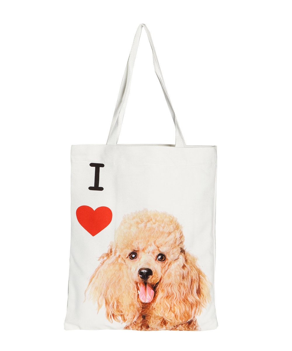 Art Canvas Bag - "I Love" Collection - Poodle(Red)