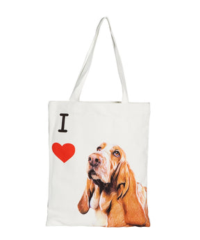Art Canvas Bag - "I Love" Collection - Basset Hound